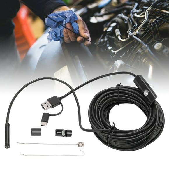 AN100-7 Industrial Endoscope, HD 7mm Flexible USB with 640x480 Resolution Adjustable LED IP67, for DIY Automotive Engine Plumbing Drainage Inspection