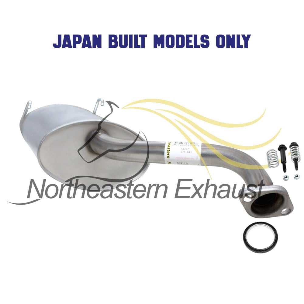 Northeastern Exhaust Resonator Muffler Exhaust Kit Fits 2005-2006 Honda CR-V 2.4L - Direct Fit | Stainless Steel