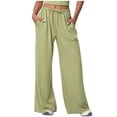thumbnail image 2 of Cxenplz Womens Pants Casual High Waist Comfy Lounge Pajamas Drawstring Loose Wide Leg Yoga Dance Workout Pants with Pockets, 2 of 3
