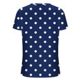 thumbnail image 5 of ZHOGXU Women's T Shirt Polka Dot Printed V Neck Short Sleeve Loose Fit Lightweight Comfortable Breathable Tee Top For Daily Wear ,Dark Blue,Xxxl, 5 of 5