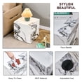thumbnail image 4 of Side Table 16 Inch Cube White Stone Texture MDF Low Profile End Block No Assembly for Sofa, 4 of 7