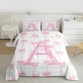 thumbnail image 2 of Manfei Letter A Monogrammed Bedding Comforter Set,Cute Bow Knot Twin Comforter Sets,Pink Glitter Print Bedding Set For Girl,Microfiber Room Decorative Reversible,2 Pieces, 2 of 8