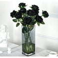 thumbnail image 3 of 12 Pack Halloween Decorations Black Rose Artificial Flower Reali, 3 of 5