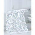 thumbnail image 3 of Blue Spring Floral Towel Set of 3, Soft Microfiber Bath Towels, Hand Towel, Washcloths, Summer Botanical Watercolor Quick-Dry Absorbent Towels for Bathroom Kitchen Hotel Beach Gym Spa, 3 of 7
