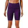 thumbnail image 6 of DEVOPS 2 Pack Women's High Waist Workout Yoga Running Exercise Shorts with Side Pockets (Small, Black/Dark Violet), 6 of 7
