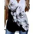 thumbnail image 4 of Gvmfive Women Casual Printed V Neck Short Sleeve Tunic Tops, 4 of 4