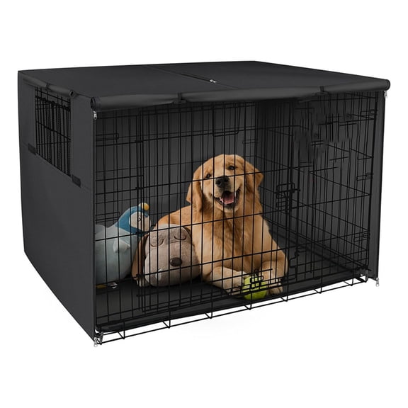 Dog Crate Cover Heavy Duty Polyester Pet Kennel Sunshade Universal Fit for 42 Inches Wire Cage