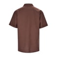 thumbnail image 3 of Men's Linen Short Sleeved T Shirt Loose Undershirt Solid Color Short Sleeved Cotton Linen Shirt For Men Beach Plus Size Men Short Sleeved Shirt, 3 of 7
