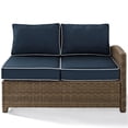 thumbnail image 3 of Crosley Furniture Bradenton Fabric Right Arm Patio Loveseat in Brown and Navy, 3 of 9