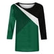 thumbnail image 4 of Elegante blusa de manga corta con cuello redondo retro para mujer con estampado de manga tres cuartos OAVQHLG3B Store lin121212, 4 of 4