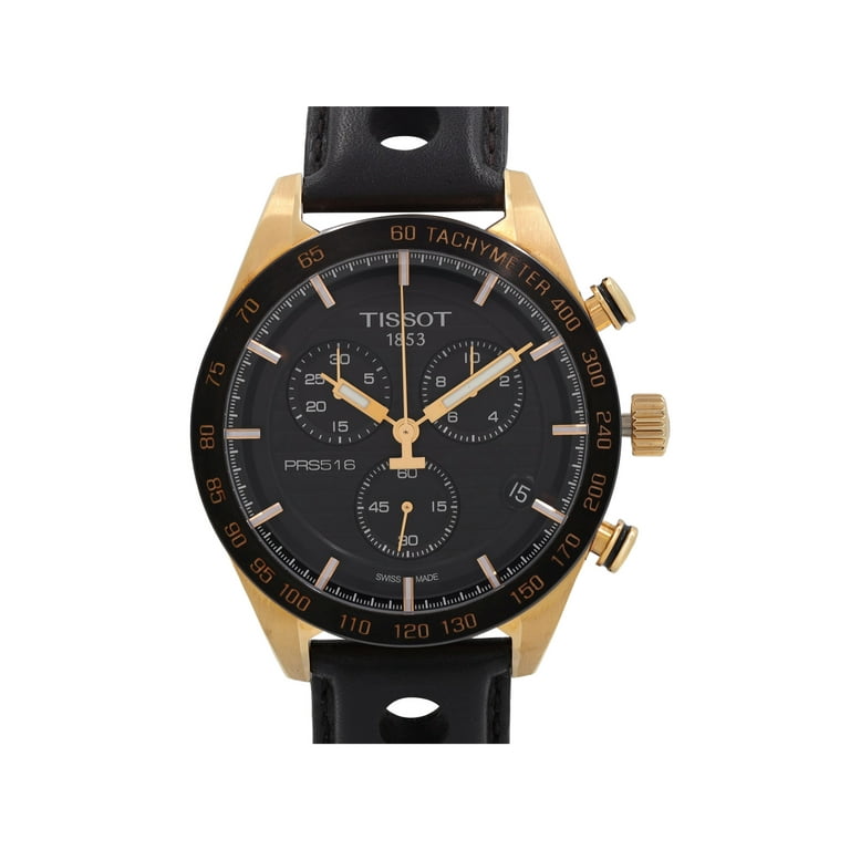 Tissot PRS 516 Chronograph Steel Black Dial Quartz Mens Watch T100