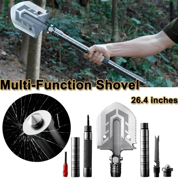 Pelle de survie - 76x4x13,5cm - Multifonction - Zwart