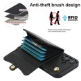 thumbnail image 3 of For Iphone 16 Rfid Card Slot Phone Case With Long Lanyard(Black),iPhone 16 Pro Max, 3 of 8