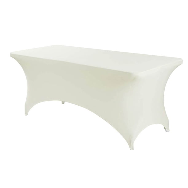 «Mantel elástico de poliéster para mesas rectangulares: diseño elástico ajustado para fiestas al aire libre, bodas, banquetes y reuniones. Duradero y sin arrugas».