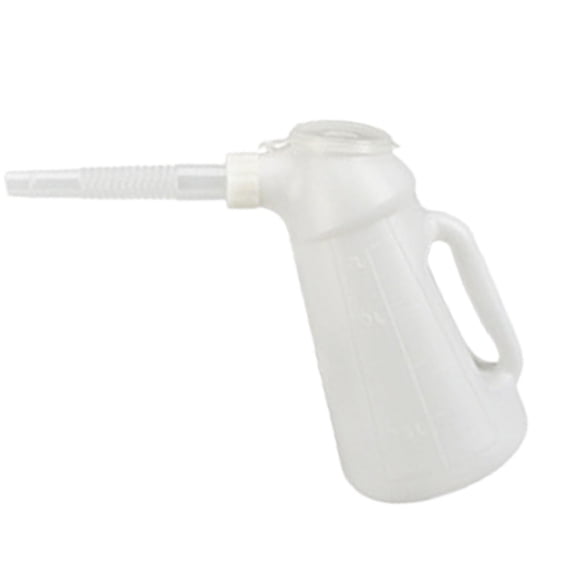 COOLHOOD Oil Measuring Container with Pouring Flexible for Automotive Garage Car Traveling Oil Container Spout Oil Measuring Cont