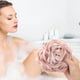 thumbnail image 4 of Toallas de baño con diseño de flores, suaves y que no se desparraman, con un acabado exfoliante, de gran belleza y agradables esponjas de baño., 4 of 8