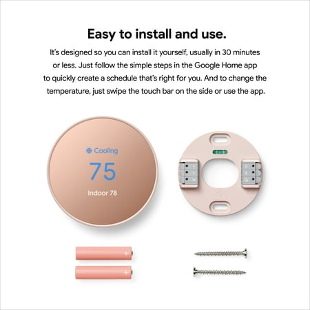 Google - Nest Smart Programmable Wifi Thermostat - Sand