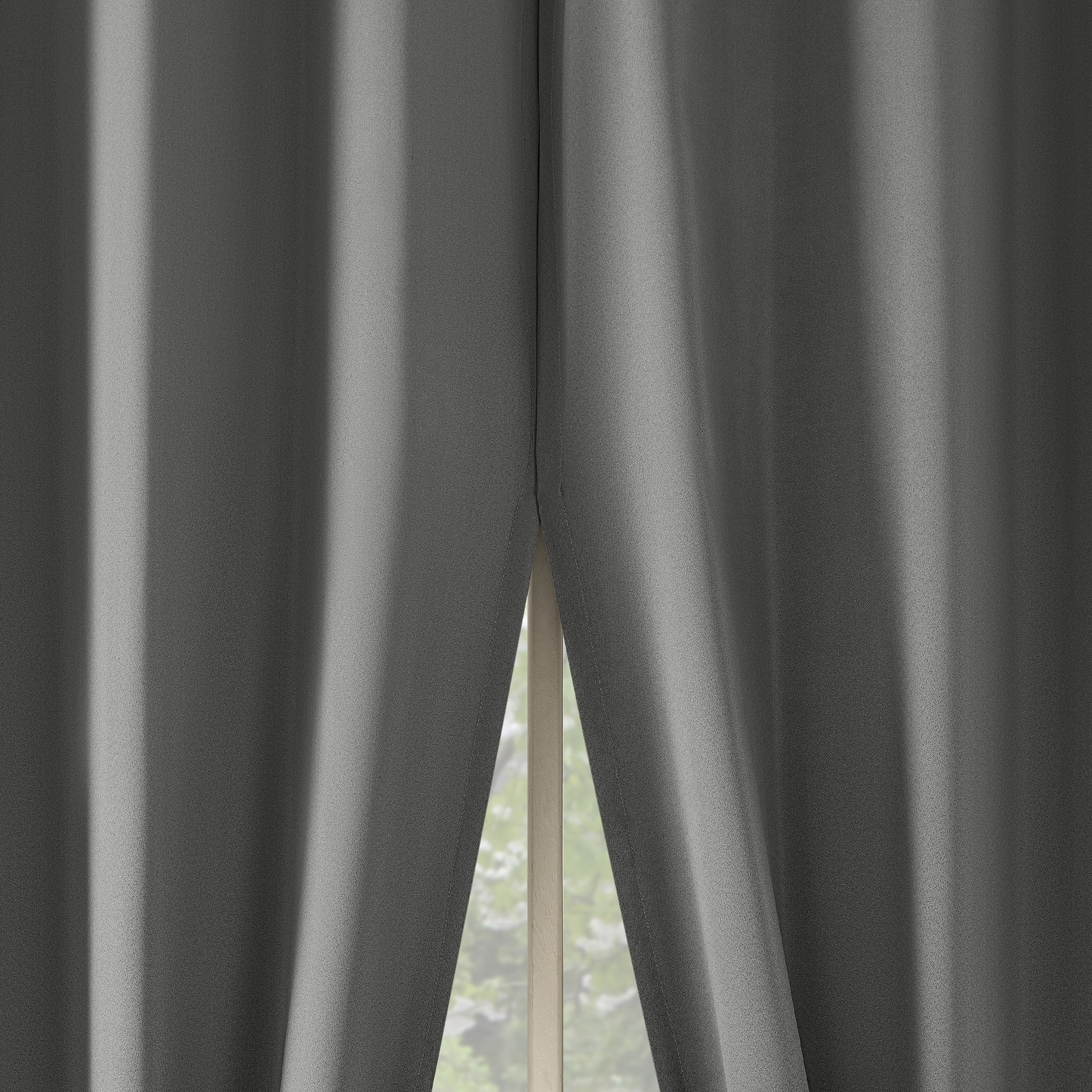 No. 918 Brandon 2-Piece Magnetic Closure Room Darkening  Grommet Top Curtain Panel, Gray, 54.0”W x 96"L