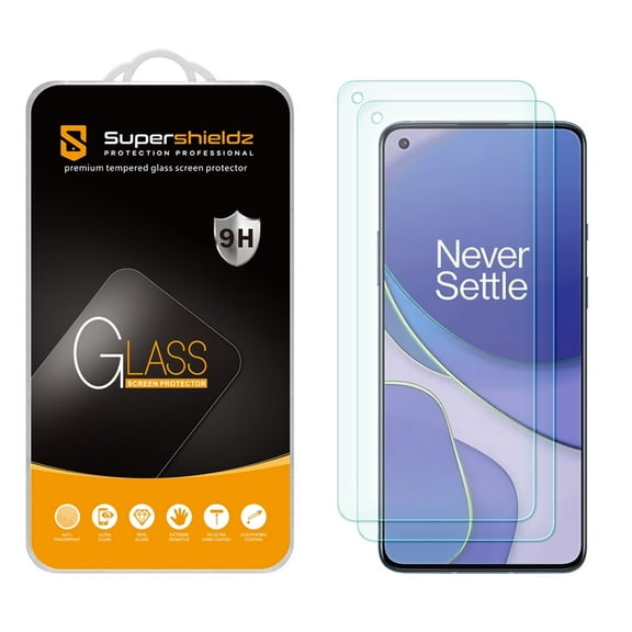 [2-Pack] Supershieldz for OnePlus 9 5G/ OnePlus 9 Tempered Glass Screen Protector, Anti-Scratch, Anti-Fingerprint, Bubble Free