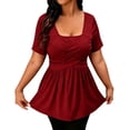 thumbnail image 2 of Bixock Maternity Tops Plus Size Short Sleeve V Neck Loose Pregnancy Blouse Casual Maternity Shirt Pregnant Top Summer Maternity Clothes, 2 of 5