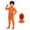 Orange4, variant on CAIVO Children Solid Color Zentai Integrated Hood Footed Bodysuit, Elastic Breathable Skin-Tight Zipper Jumpsuit for Photography Carnival Party