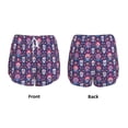 thumbnail image 3 of Balery leaf flower Skull colorful Pantalones cortos deportivos para mujer con forro y dos bolsillos, elásticos, para entrenamiento, gimnasio, yoga-X-Large, 3 of 7