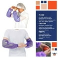 thumbnail image 3 of Disposable Vinyl Oversleeves 18" in Bulk. 144 Pairs of Purple Regular PVC 8 mil Arm Covers with Elastic Wrist & Elbow. Pack of 288 Waterproof Protective Sleeves for Food Service, Industrial., 3 of 5