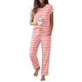 thumbnail image 3 of Ekouaer 2 Packs Pajamas for Women Set Cap Sleeve Top and Pants Soft Sleepwear Comfy Pjs Set with Pockets Loungewear, 3 of 5