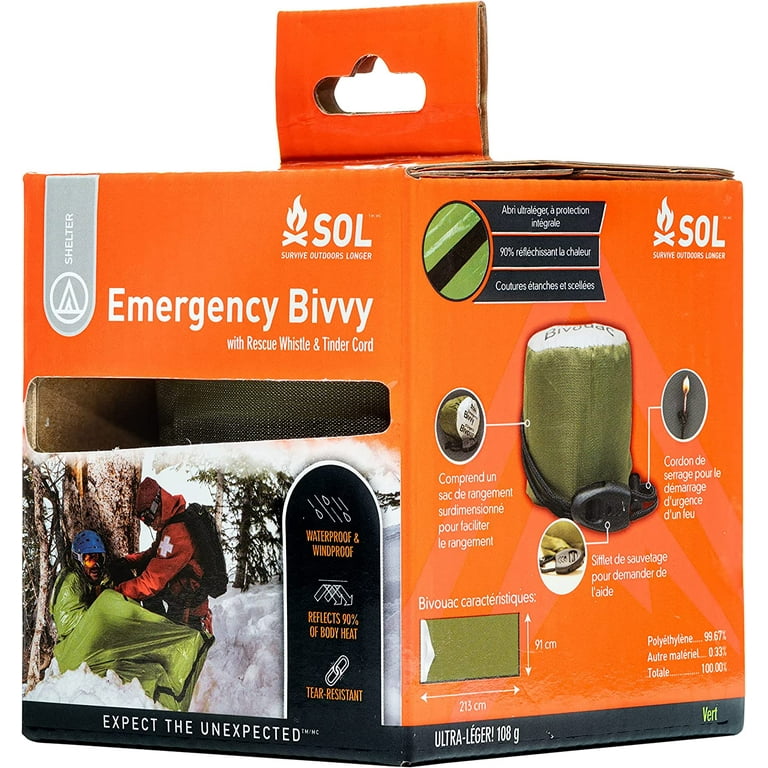 Survive Outdoors Longer Emergency Bivvy with Rescue Whistle OD
