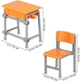 thumbnail image 4 of 4 Sets Miniature School Desk and Chair Models, Dollhouse School Furniture Accessories, Realistic Mini Classroom Desk, Miniature Chairs for Dollhouse Room Decor, 4 of 6