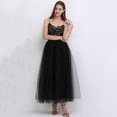 thumbnail image 3 of SWSMCLT Women's Long Skirt Pleated Tulle Skirt High Waist Halloween Layered A Line Flowy Casual Elegant Basic Tutu Skirt Black Small-X-Large, 3 of 4