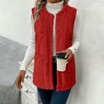 thumbnail image 2 of Diufon Womens Long Vest Fall Winter Fuzzy Fleece Cardigan Casual Sleeveless Warm Outerwear with Pockets, 2 of 9