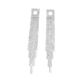 thumbnail image 5 of Milageto Rhinestone Earrings Fashion Trendy Long Earrings for Party Dating Engagement Silver, 5 of 8