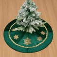 thumbnail image 3 of RKSTN Christmas Golden Snowflake Sequined Velvet Tree Skirt, Red Tree Skirt Holiday Decorations Green, 3 of 5