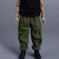 thumbnail image 2 of 1:12 Pantalones y cinturón de Harem de escala, Cosplay de vestuario de muñecas en miniatura, cifras de acción ropa para figuras de acción masculina de Pantalón verde, 2 of 8