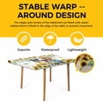 thumbnail image 4 of Spring Dog Table Cloths for 4 Foot Rectangle Tables, Sunflower Daisy Botanical Watercolor Patio Waterproof Elastic Fitted Tablecloths, Washable Rectangular Table Cover for Camping, 4 of 8