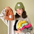 thumbnail image 1 of Gorro de lana torcida de estilo japonés de color sólido para mujer, estilo coreano, otoño/invierno, cálido, con protección para las orejas, gorro de punto para pareja, 1 of 1