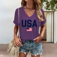 thumbnail image 3 of Ankishi Patriotic Shirts for Women American Flag V Neck Fashion Casual T Shirts Summer Patriotic Tops for Travel, 3 of 7