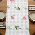 thumbnail image 5 of Table Runners 90 Inches Long Dress Scarves, Bunny Easter Farmhouse Coffee/Dining/Kitchen Table Runner for Living Room, Rabbit Grey Plaid Farmhouse Floral 13x90 Inch, 5 of 9