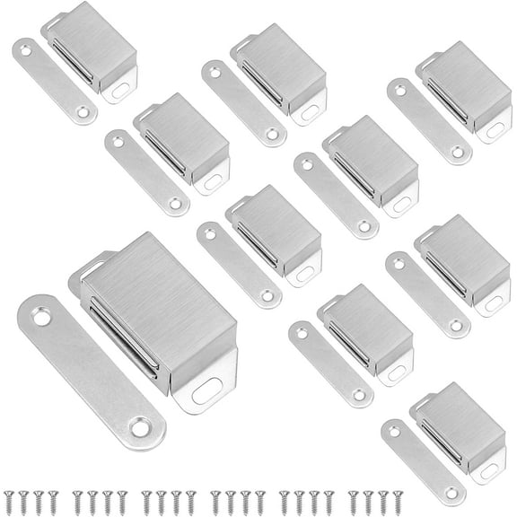 10 Pack Magnetic Cabinet Door Catchs, 20 lbs Heavy Duty Cabinet Magnetic Latch, Stainless Steel Cabinet Latchs for Cupboard Wardrobe Closet Closures