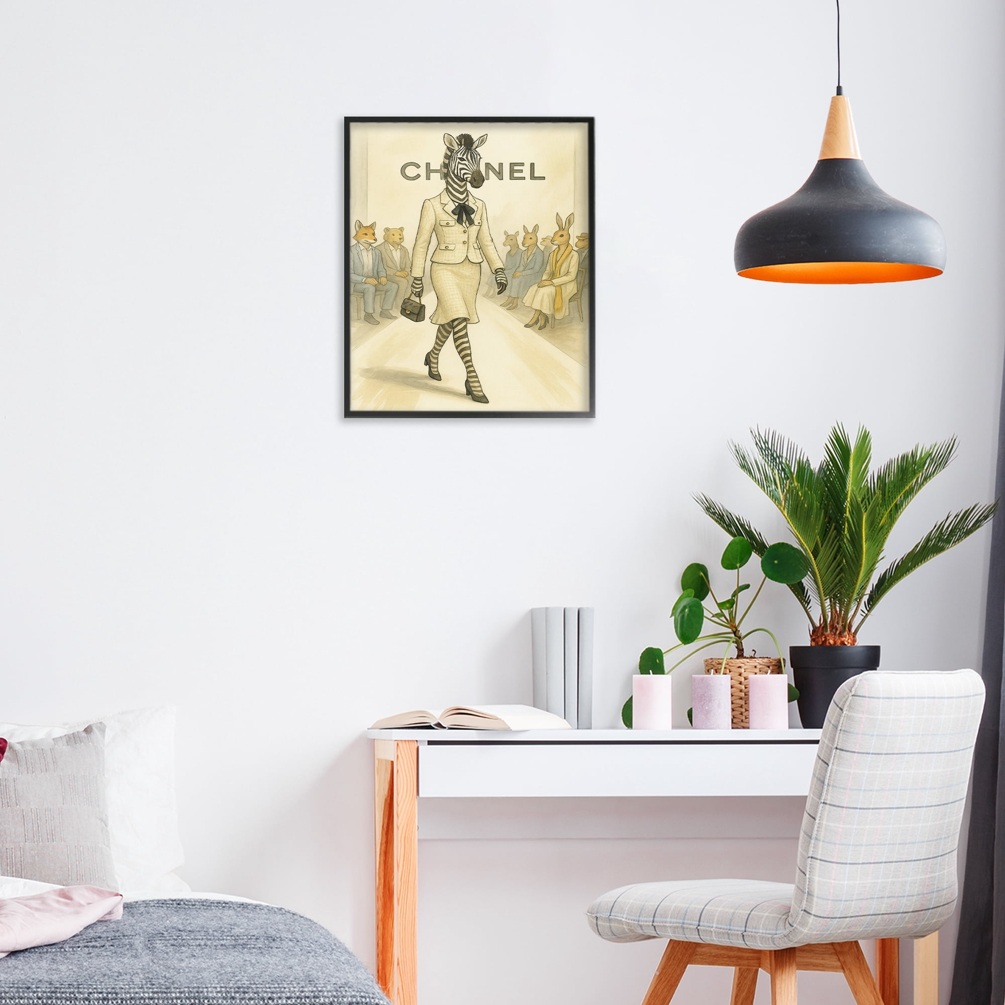 Stupell Industries Fashion Runway Zebra Black Framed Giclee Art, design by Grotto Studios