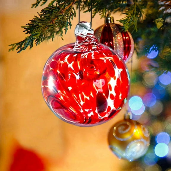 Gqtwoy Glass Christmas Ball Ornaments, Hand Blown Glass Ornaments, Unique Holiday Decor, Easy Hanging Decorative Balls, Perfect for Home Window and Garden Decoration