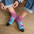 thumbnail image 3 of Fuzoiu Pink Shark Pool Fantasy Print Adult Socks, Crew Moisture-wicking Socks, Unisex Cushion Crew Socks,Casual Sports Ankle Socks, 3 of 7