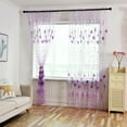 Jrocdr Leaves Sheer Curtain Window Voile Drape 1 Panel Fabric Curtains ...