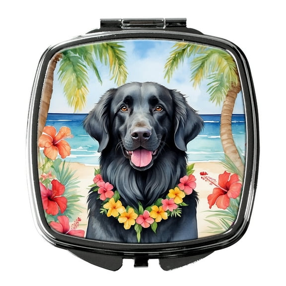Flat-Coated Retriever Luau Compact Mirror 2.75 in x 3 in