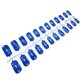 thumbnail image 4 of Uñas postizas adhesivas azul Navidad con copos de nieve y flores, 24 piezas, 4 of 7