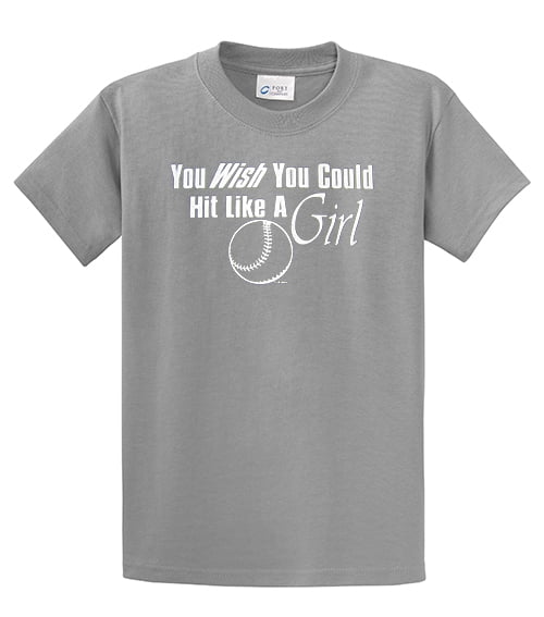 Softball Short Sleeve T-shirt Wish You Could Hit Like A Girl Funny Girls Fast - Picture 86 of 90