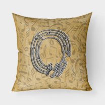 Carolines Treasures CJ2004-OPW1818 Letter O Musical Instrument Alphabet Canvas Fabric Decorative Pillow 18H x18W