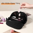 thumbnail image 5 of Petition Makeup Bag for Woman, Wide Open Lay-Flat Cosmetic Case, Festivalment Makeup Bag, Spacious 180° Open Cosmetic Organizer for Toiletries & Brushes Large Capacity with Compartments, 5 of 14