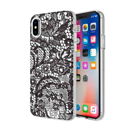 Incipio iPhone X Kendall + Kylie Protective Printed Case with Lace Print, Black
